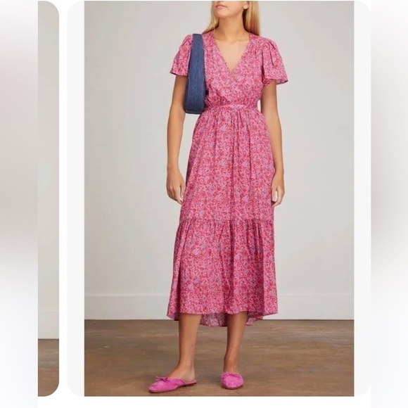 NWT XIRENA Gabrielle Dress in Pink Flora 💗 Large - Picture 1 of 14